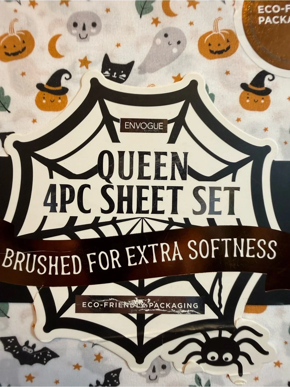 Envogue Queen 4-Piece Sheet Set NWT Halloween Summerween Soft